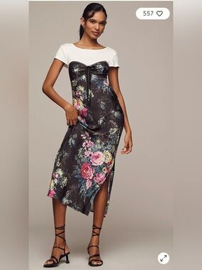 NWT: Anthropologie Twofer Midi slip Dress